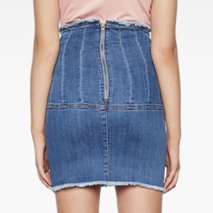 bardot corset denim skirt